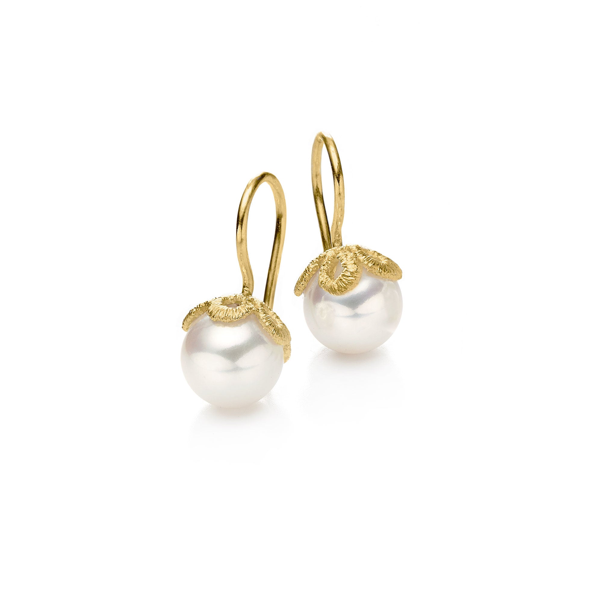 Pendant earrings "Frau Luna" in yellow gold