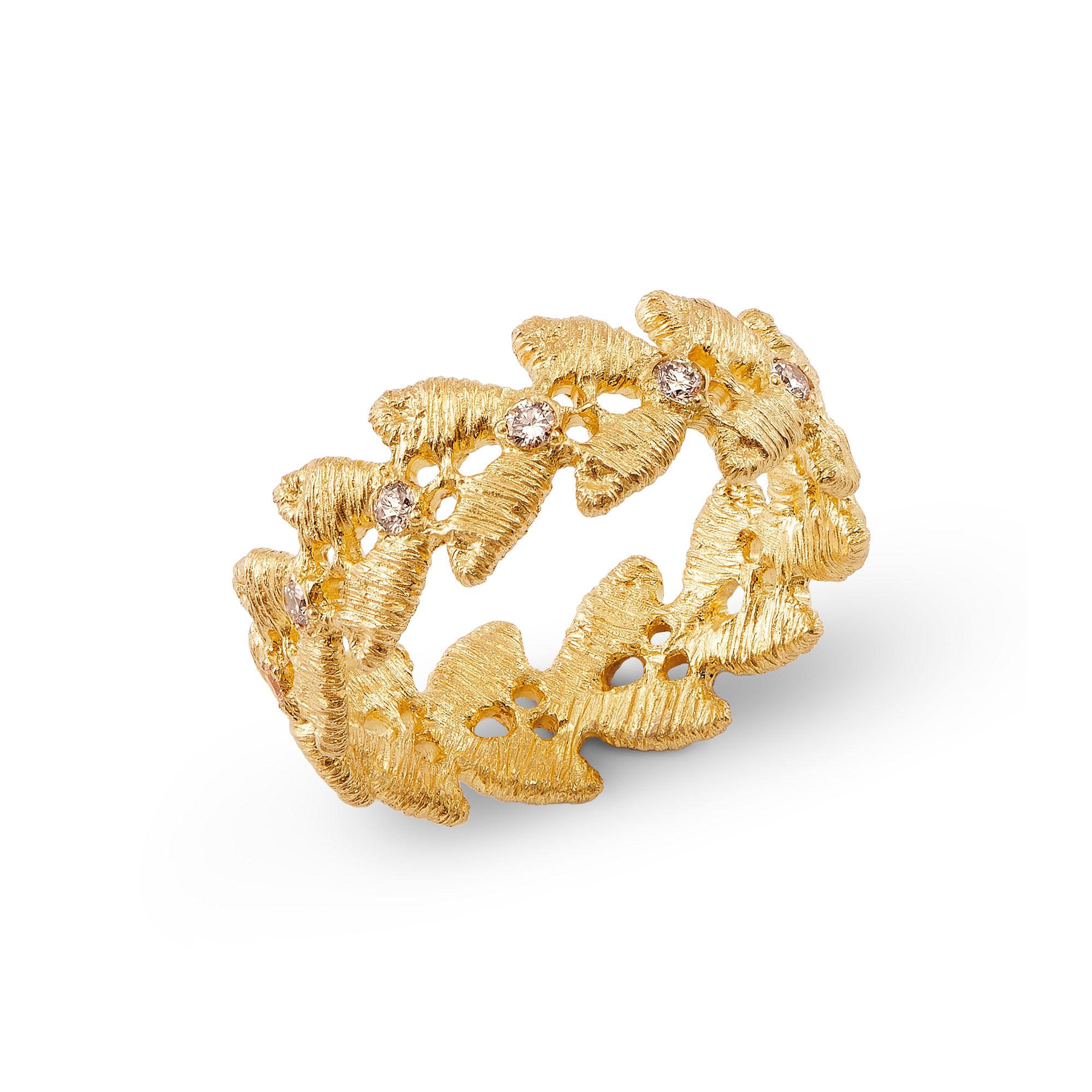 Ring "Emilia" in yellow gold with brilliant-cut diamonds