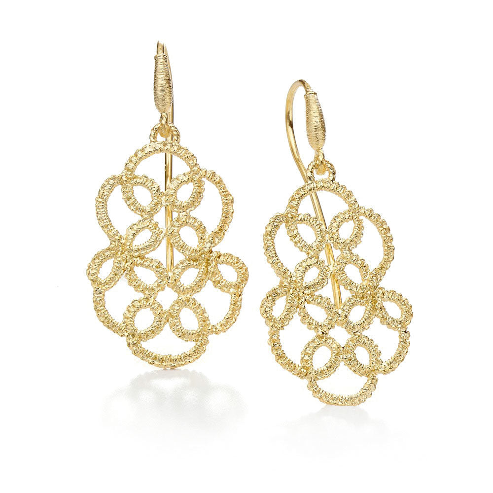 Pendant earrings "Lakmé" in yellow gold