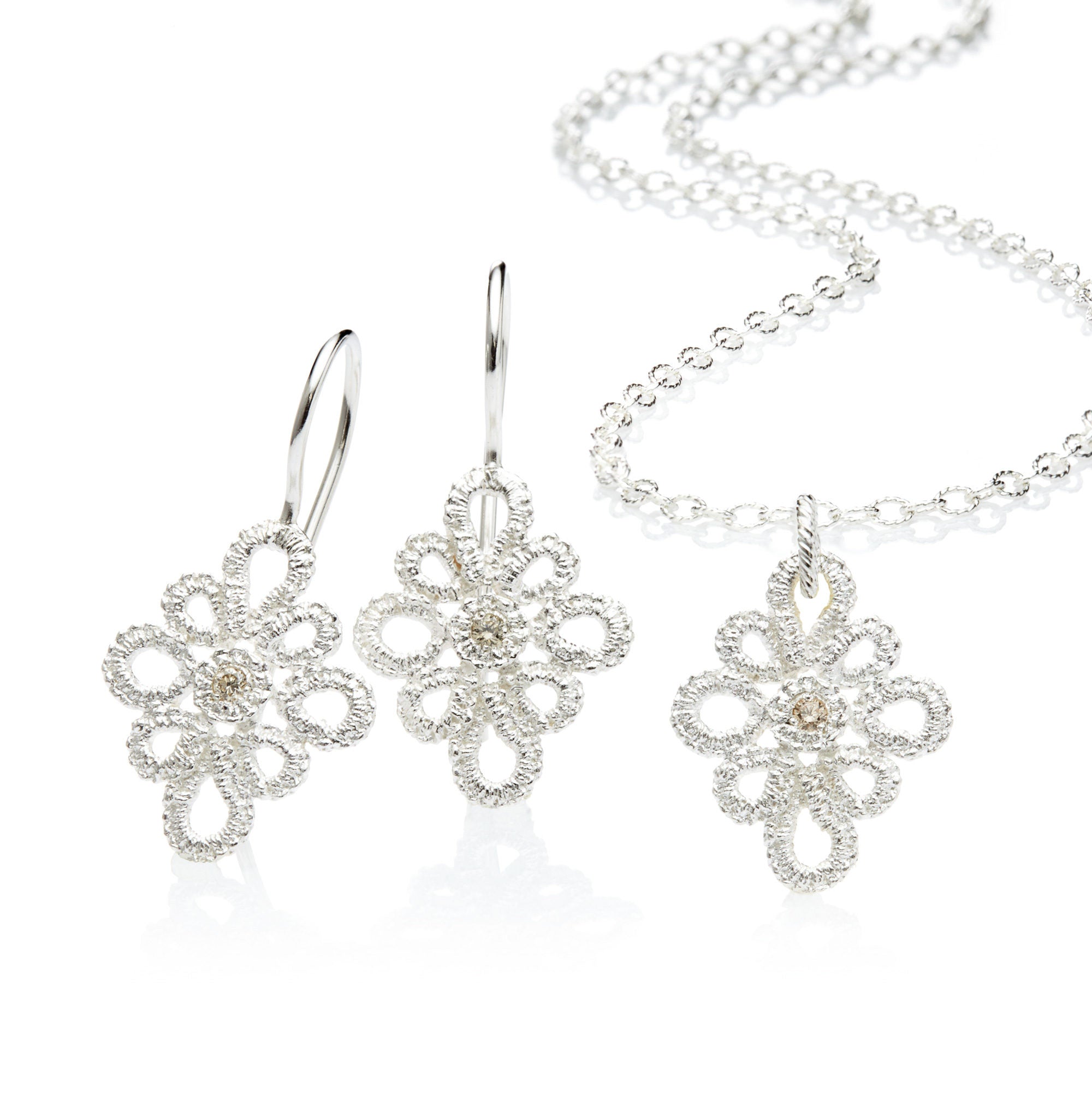 Necklace pendant "Miss Medea" in silver with brilliant