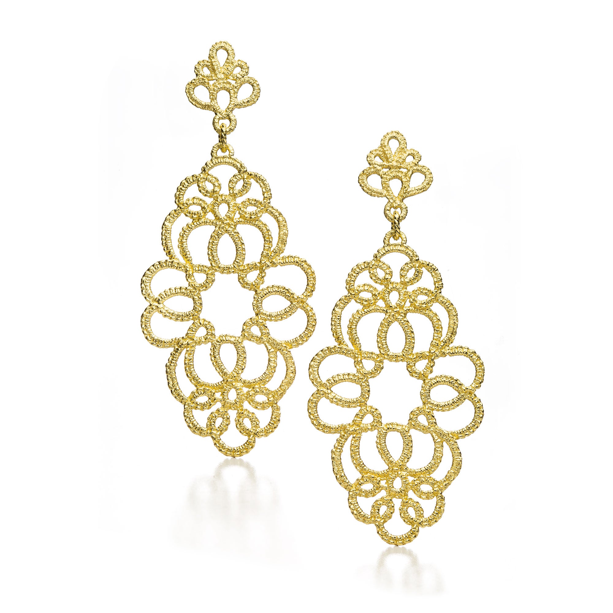 Pendant earrings "Medea" in silver, goldplated