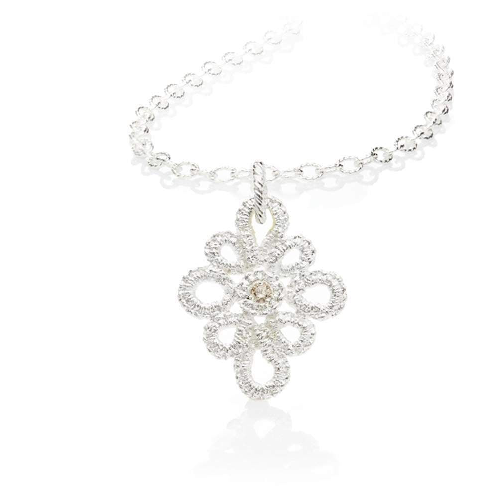 Necklace pendant "Miss Medea" in silver with brilliant