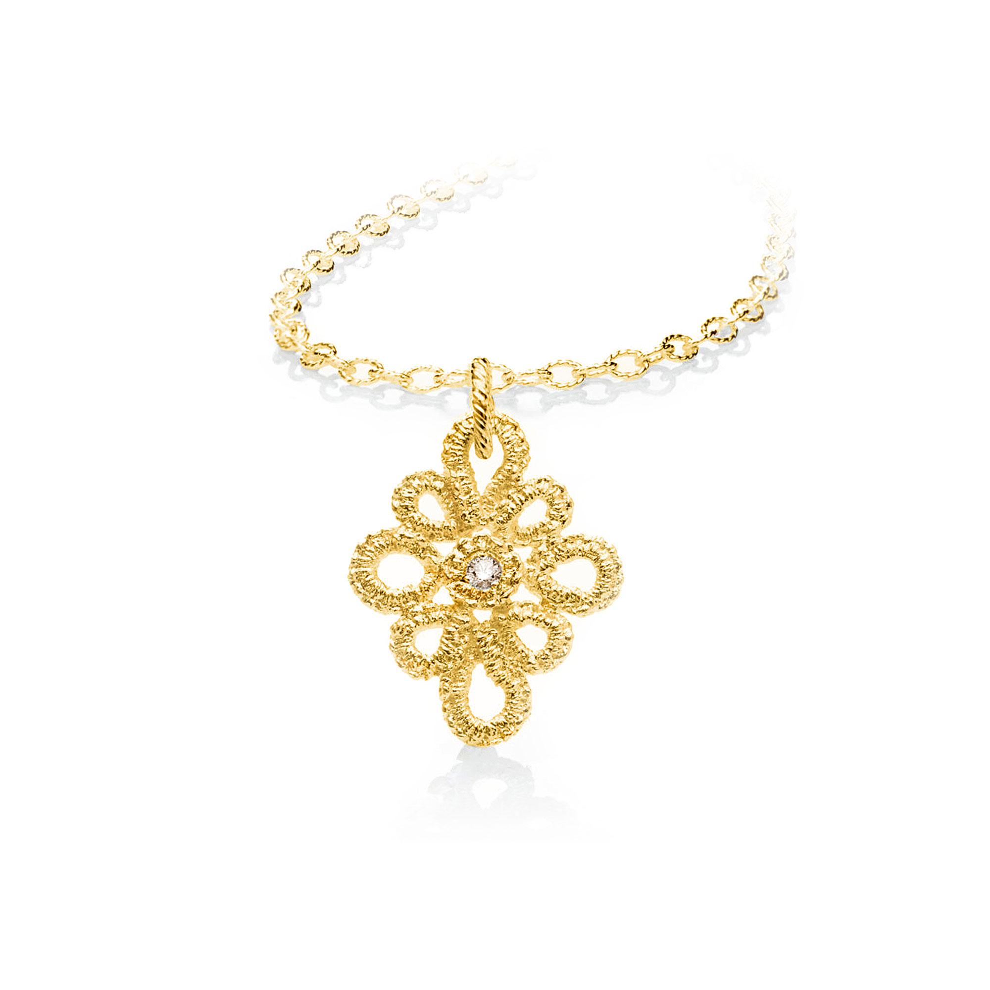 Necklace pendant "Miss Medea" in yellow gold with brilliant