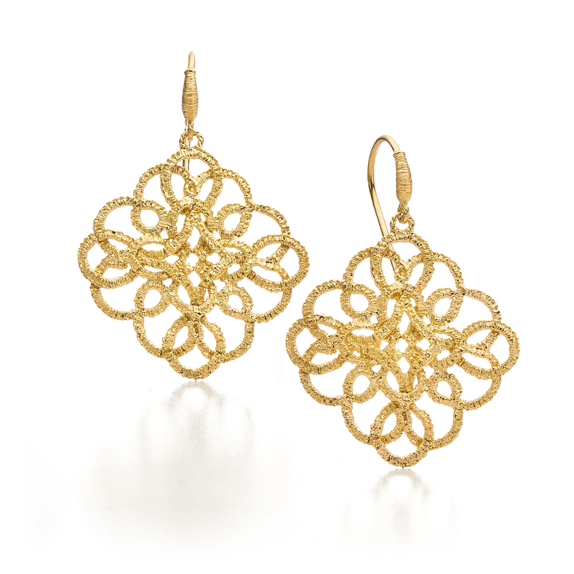Pendant earrings "Samarkand“ in yellow gold