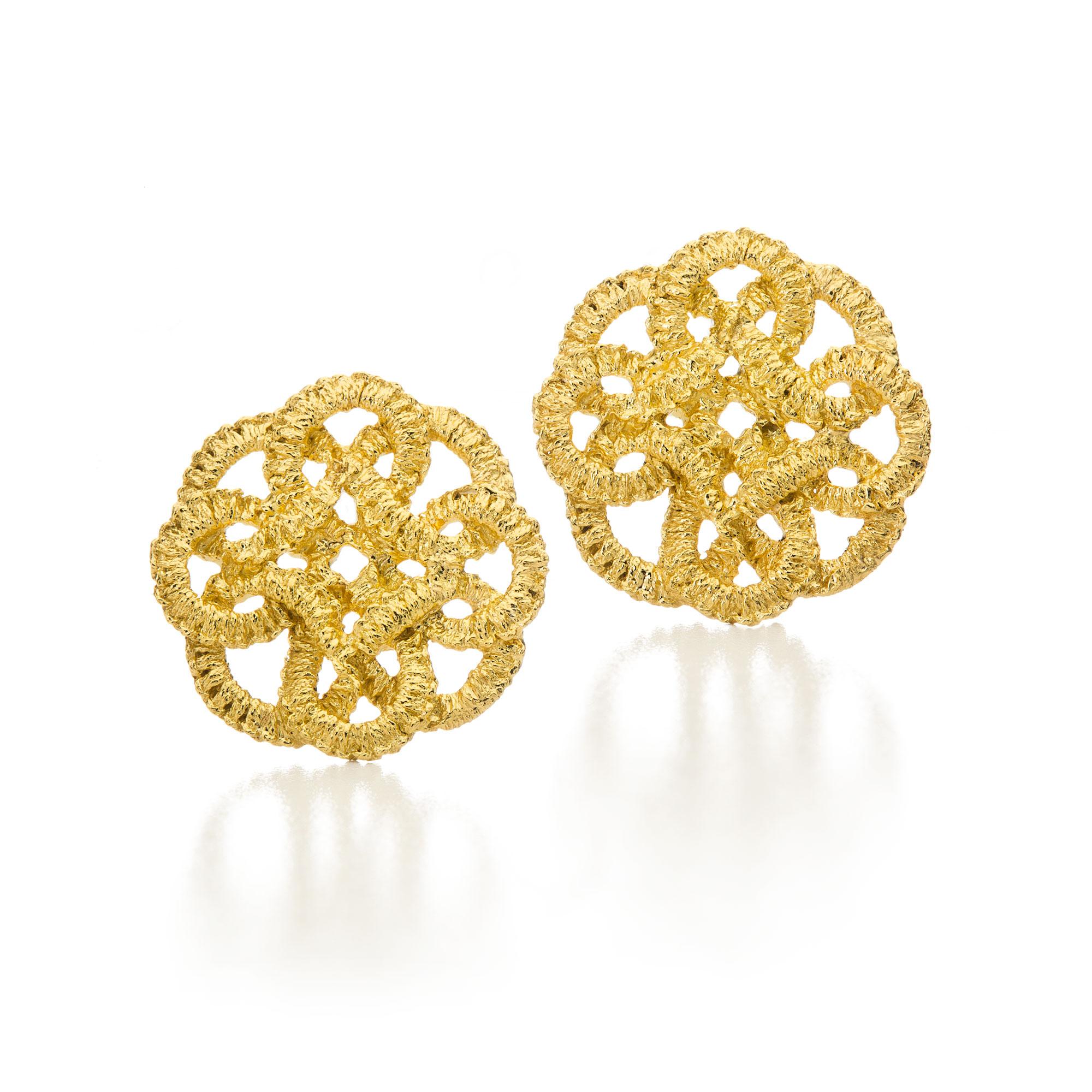 Ear studs "Samarkand“ in yellow gold