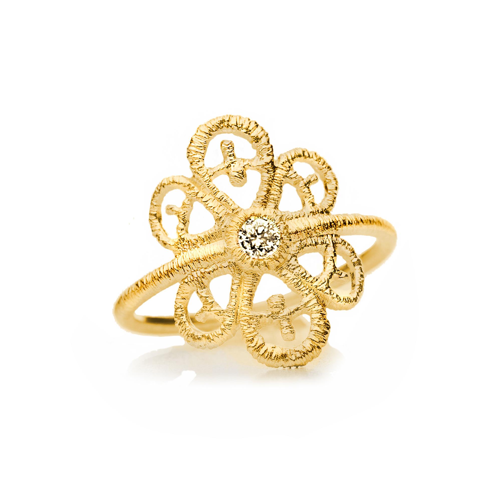 Ring "Carmina" in yellow gold with brilliant