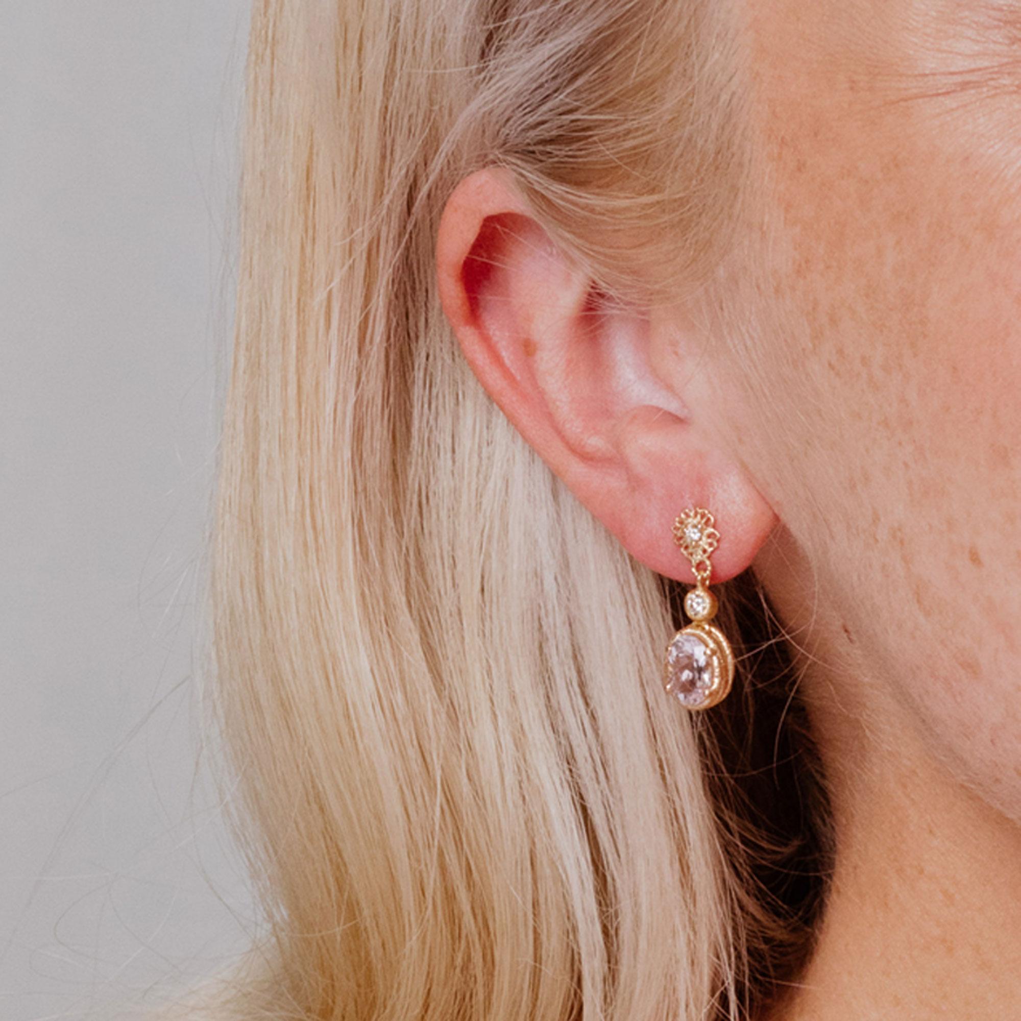 Ohrringe "Theresa" in Weißgold mit Morganit und Brillanten