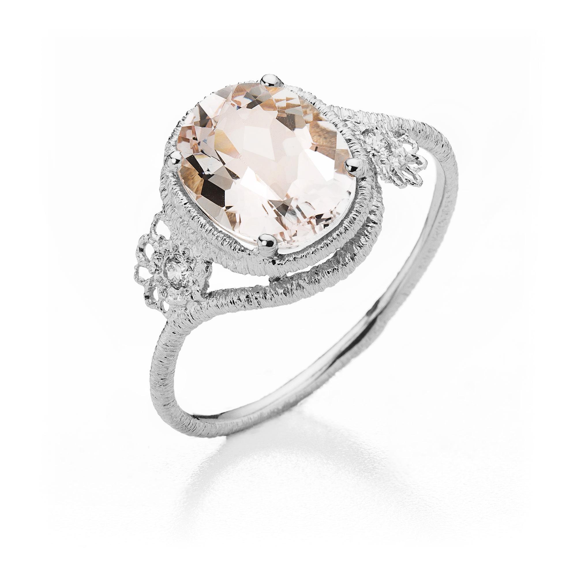 Ring "Theresa" in Weißgold mit Morganit und Brillanten