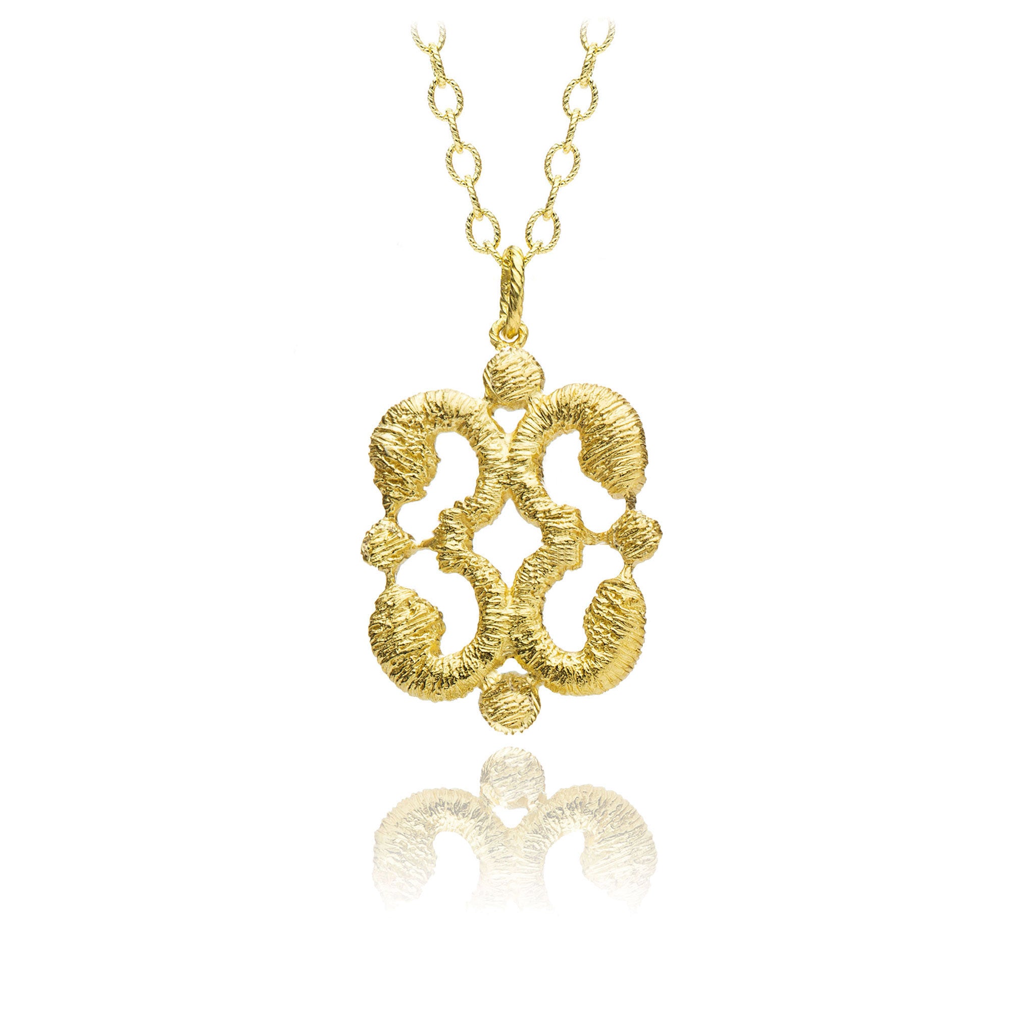 Pendant "Marrakesh Square" in silver, gold-plated