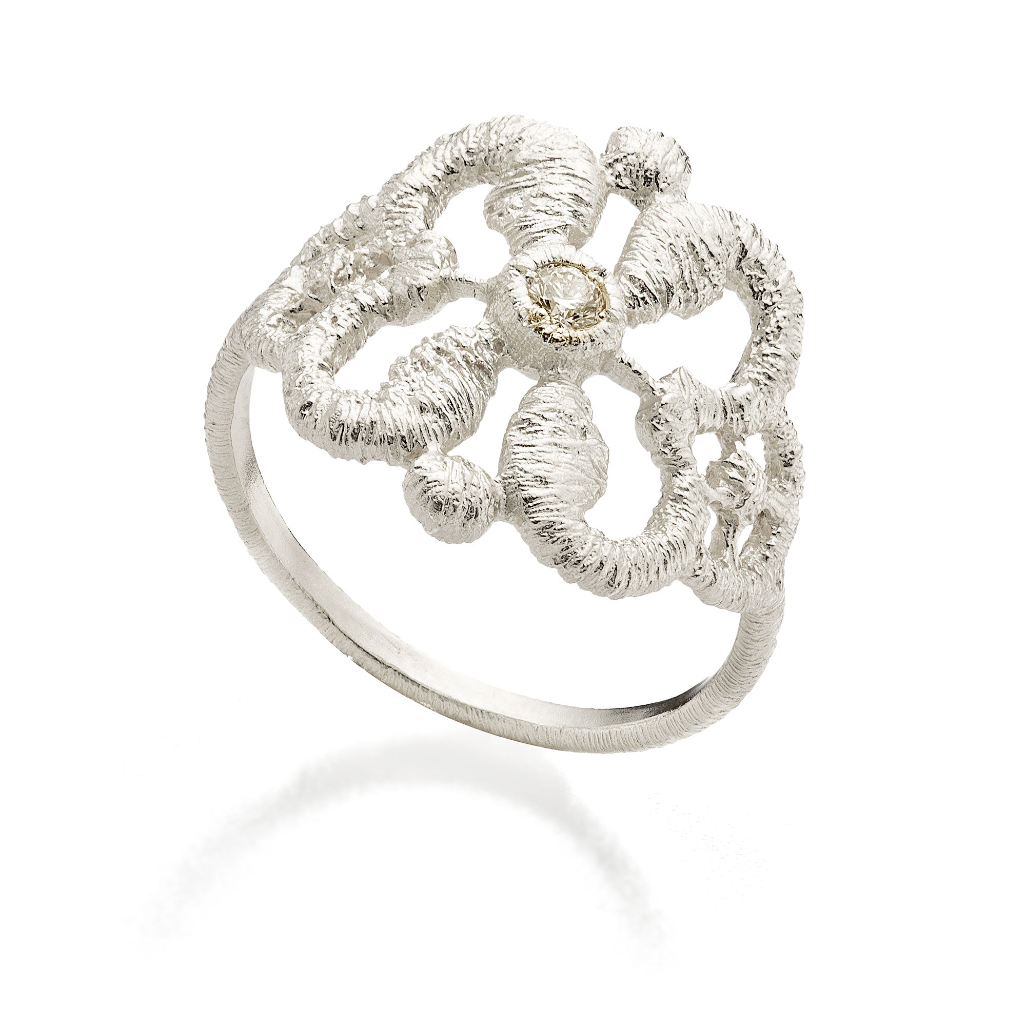 Ring "Marrakesh" in silver with brilliant-cut diamond