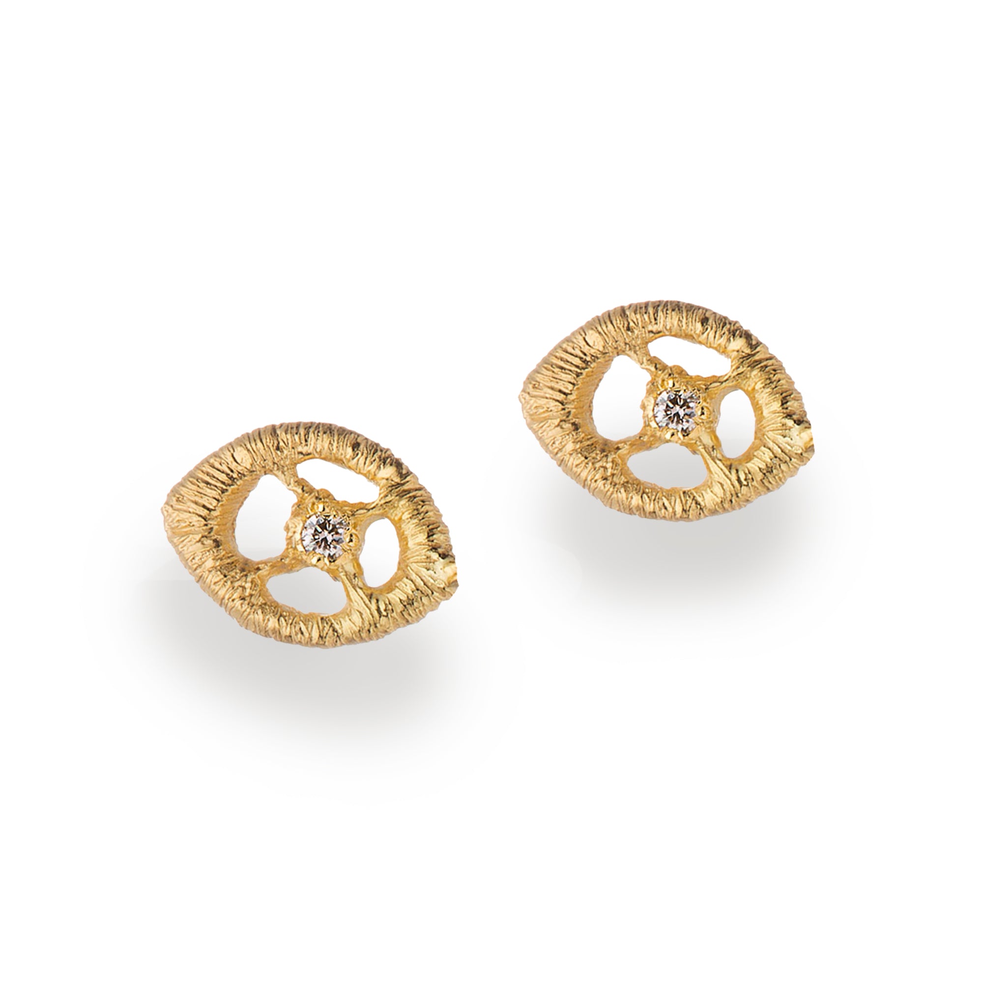 Ohrstecker "Chiara Dew" in Gelbgold mit Brillanten