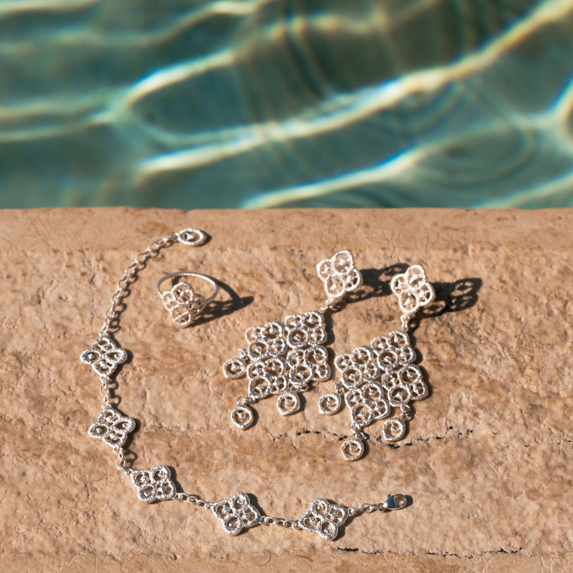 Chandelier-Earrings "Chiara" in silver