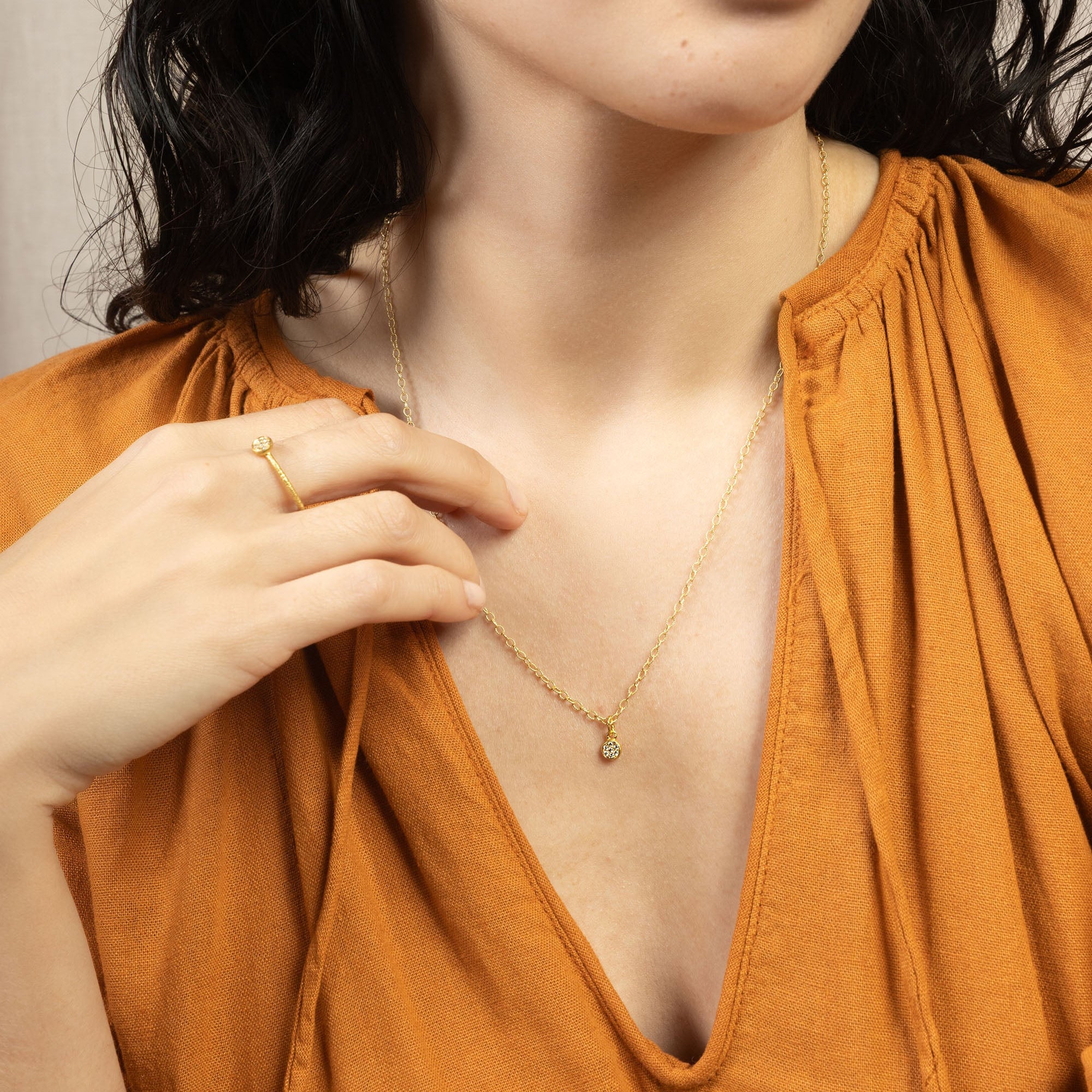 Ring "O-Sole-Mio" in Gelbgold mit Brillanten