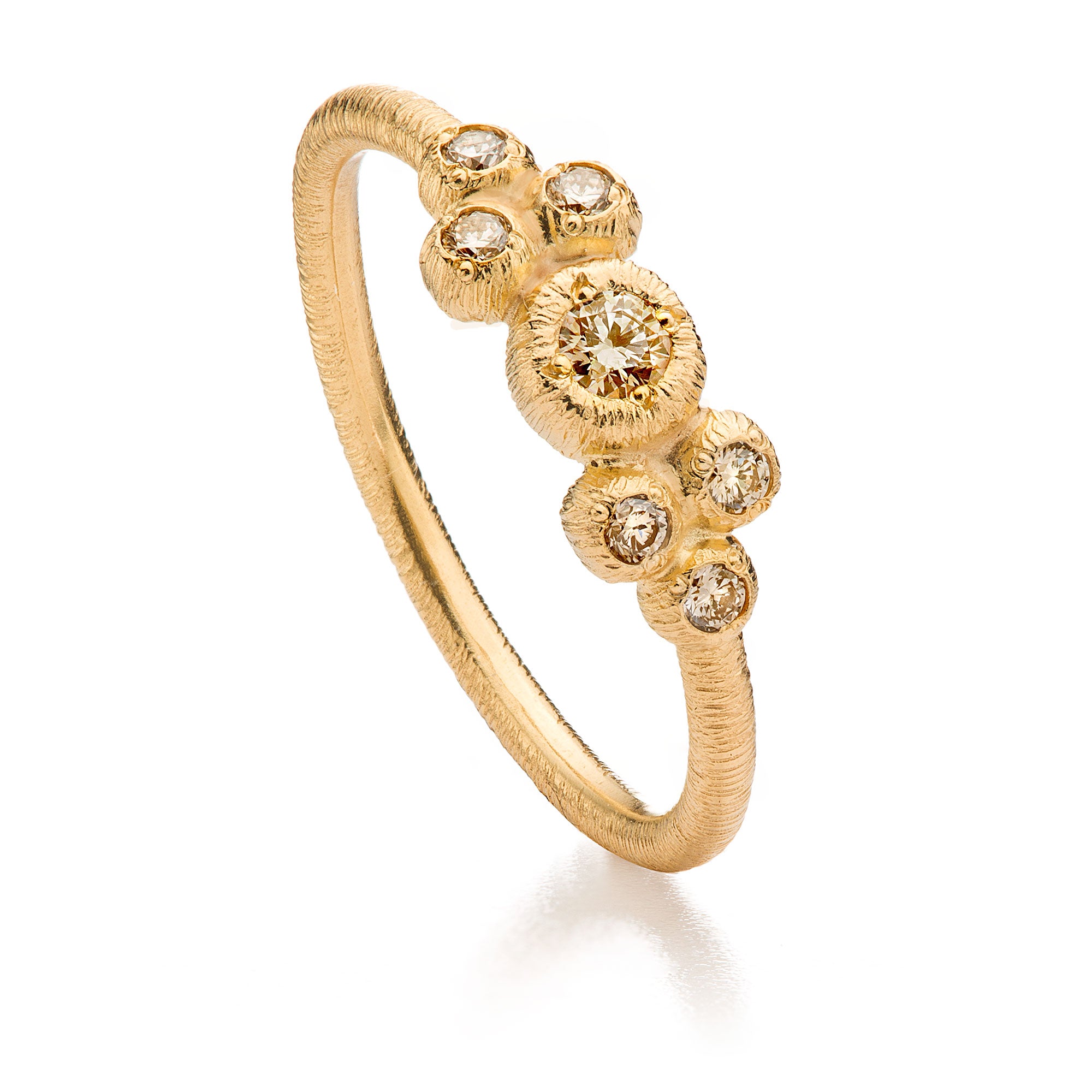 Ring "Kassiopeia" in Roségold mit 7 Brillanten