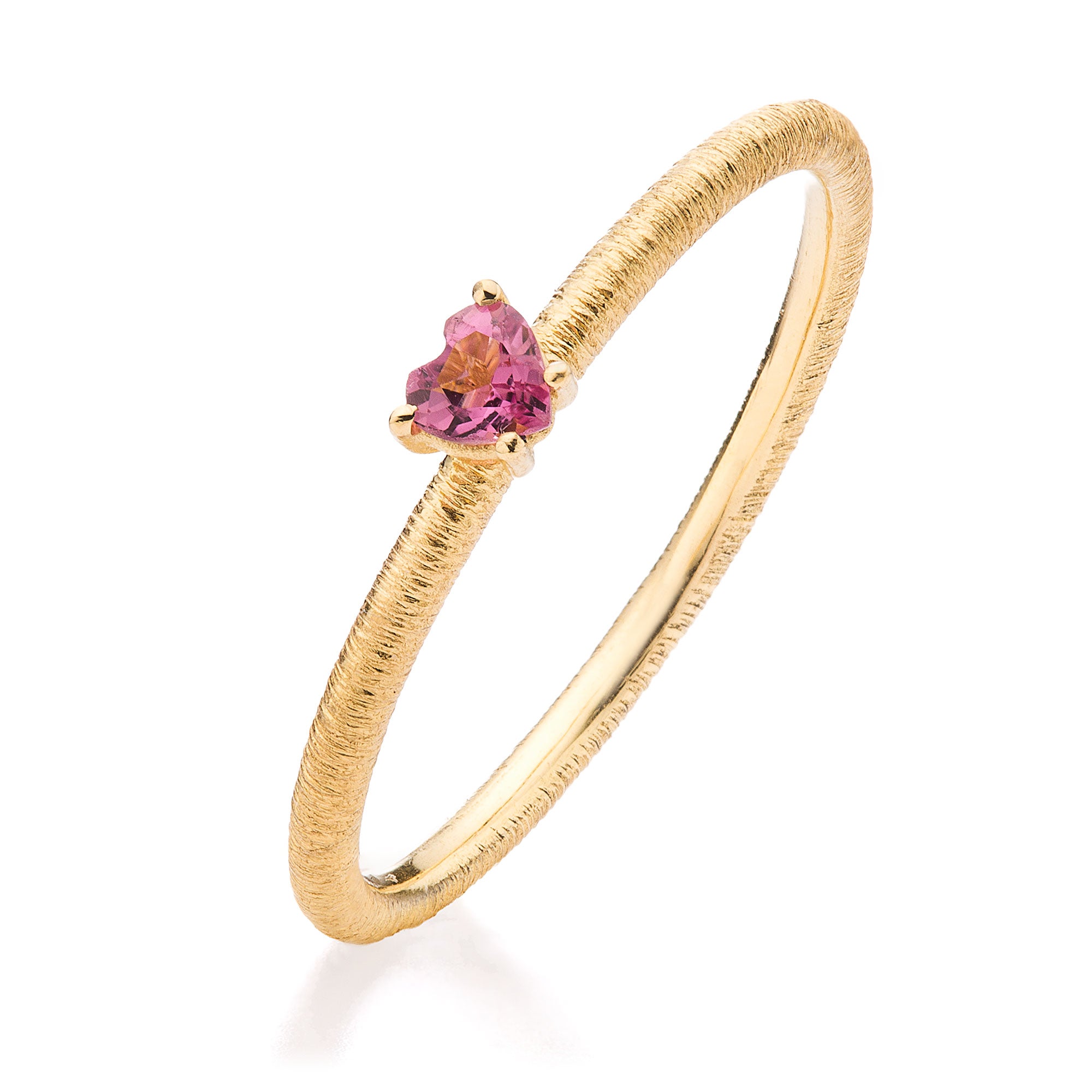 Ring "Amore" in Gelbgold mit rosa Turmalin-Herz 0,11ct