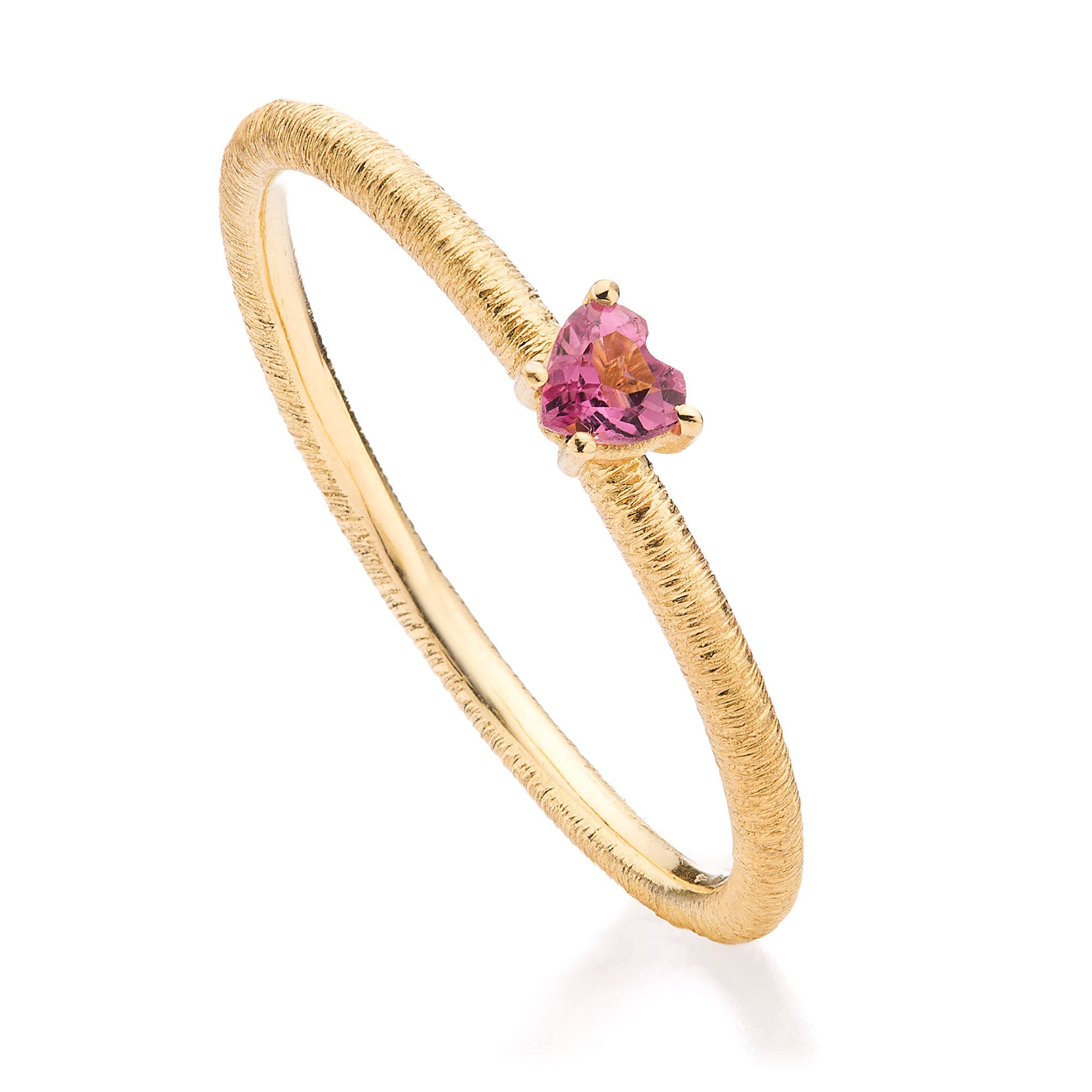 Ring "Amore" in Gelbgold mit rosa Turmalin-Herz 0,11ct