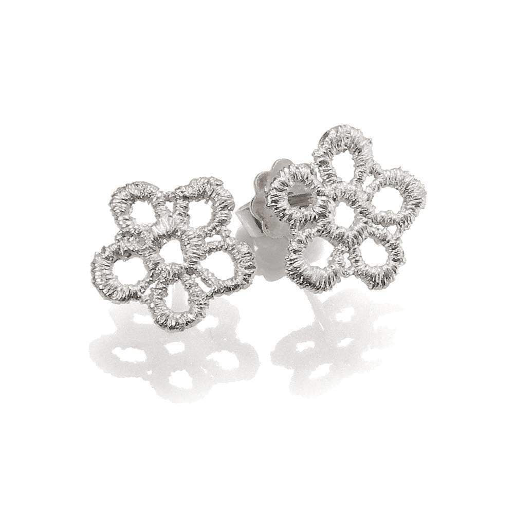 Ear studs "Buschwindröschen" in silver