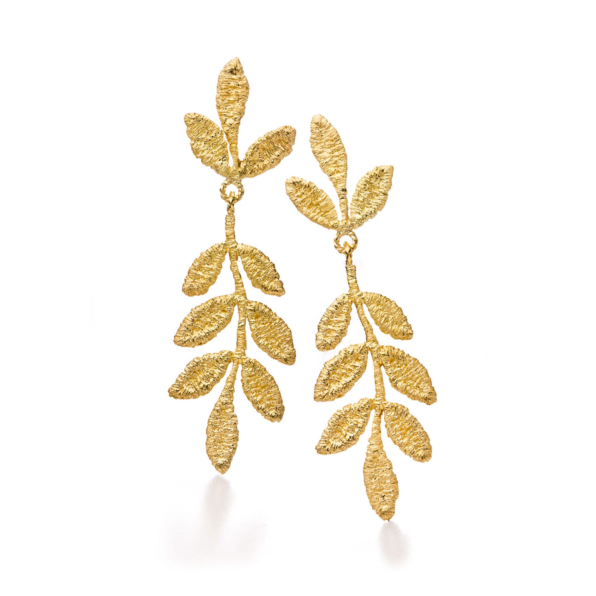 Pendant earrings "Helena" in silver gold-plated