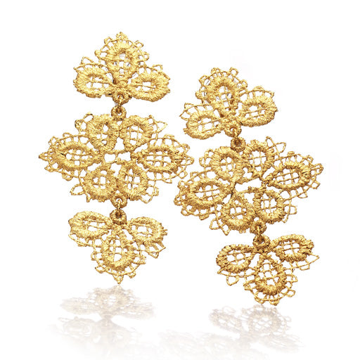 Pendant earrings "Merchants Daughter" in gold plated silver