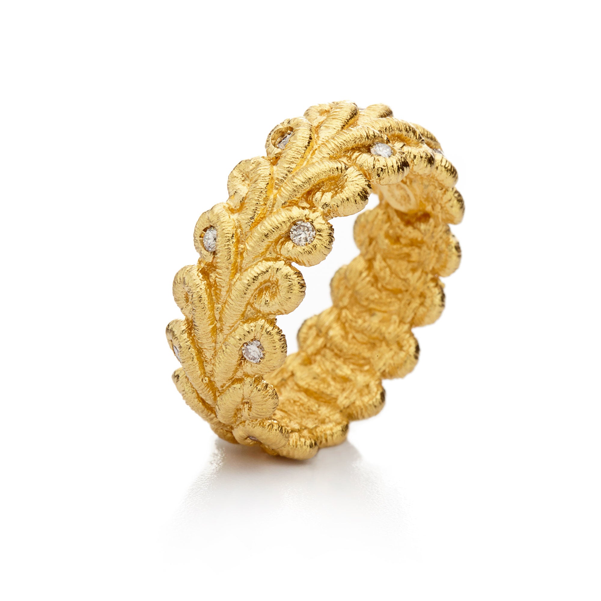 Ring "Bordure" in Gelbgold mit Brillanten