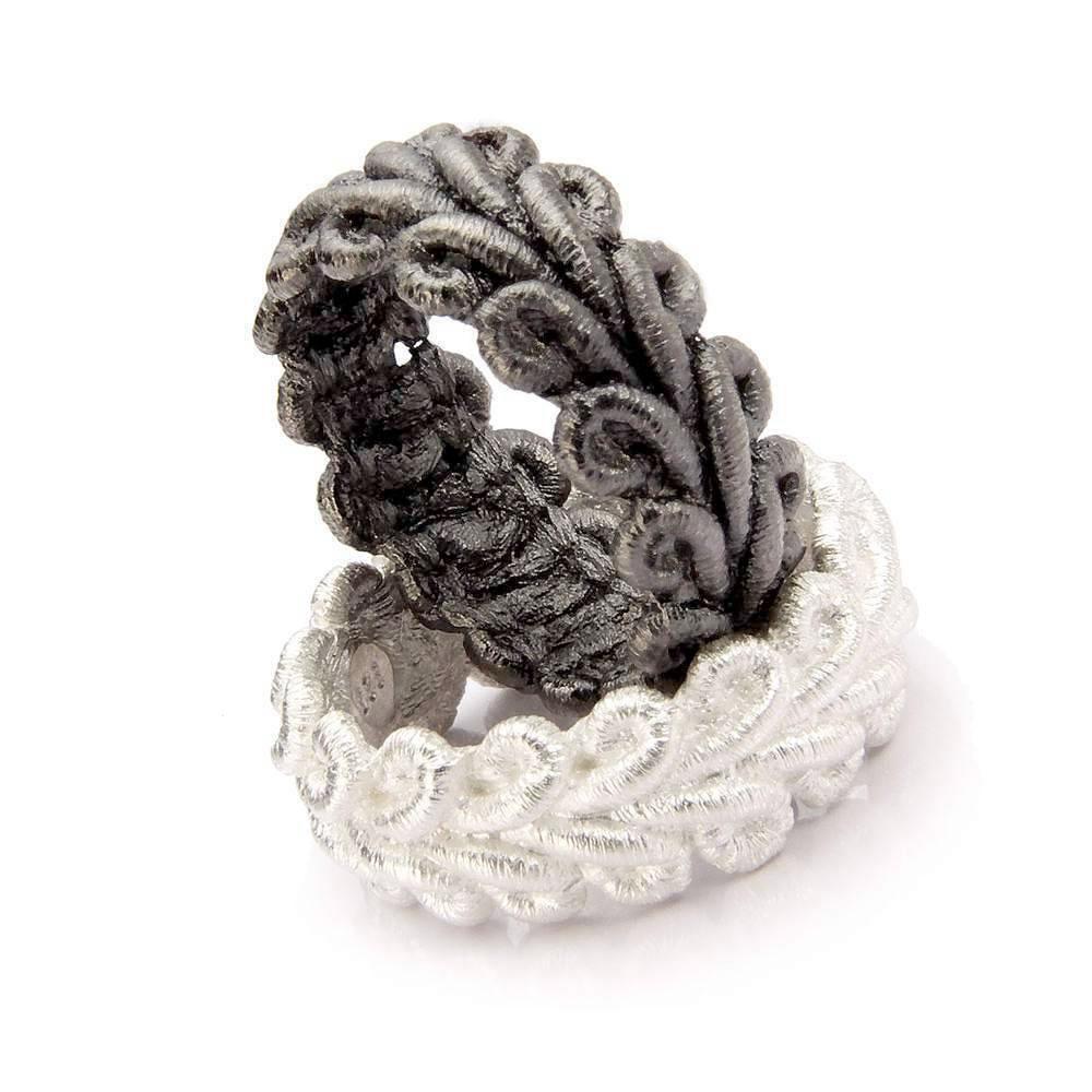 Ring "Bordure" in Silber schwarzrhodiniert