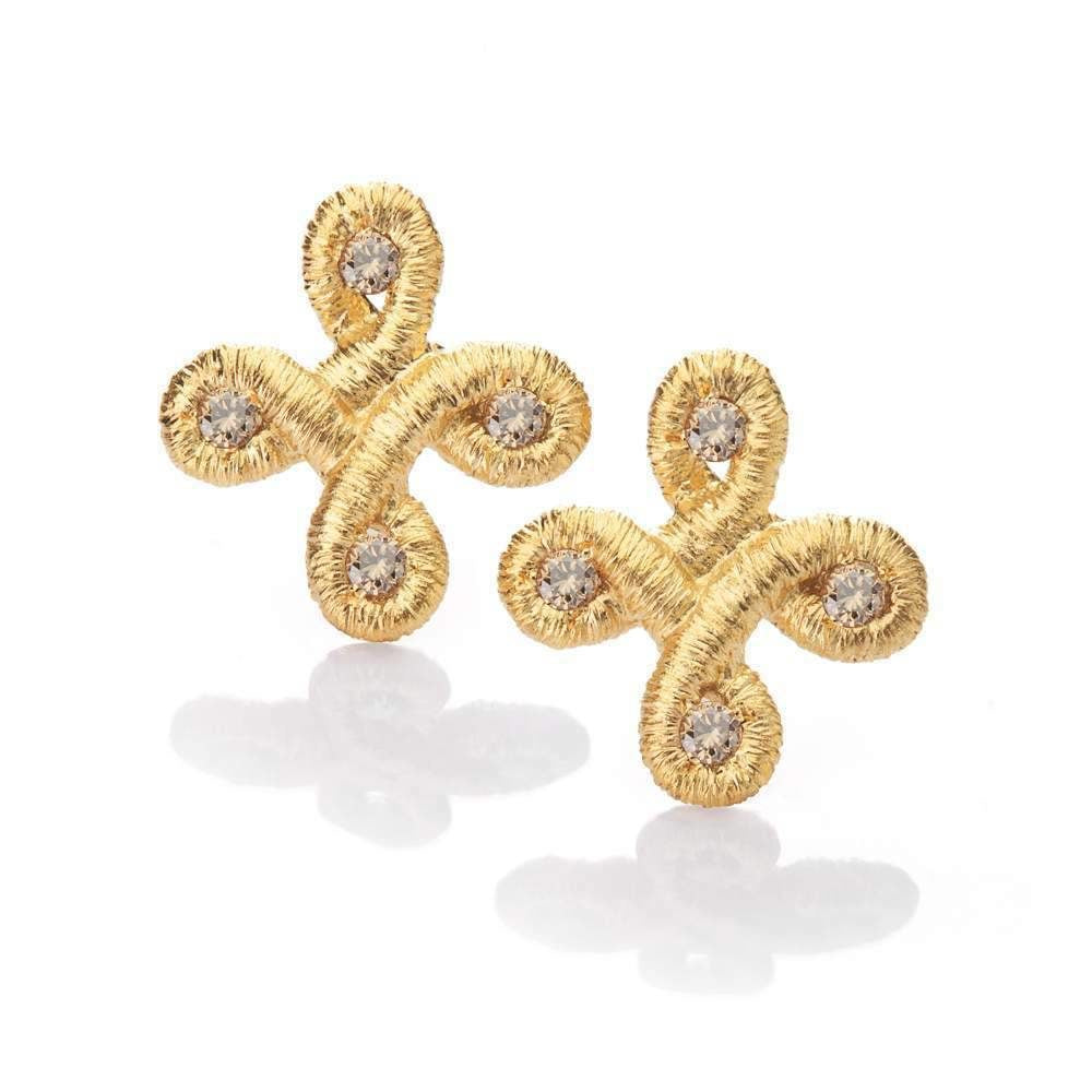 Ear studs "Pique Dame" in yellow gold with brilliant-cut diamonds