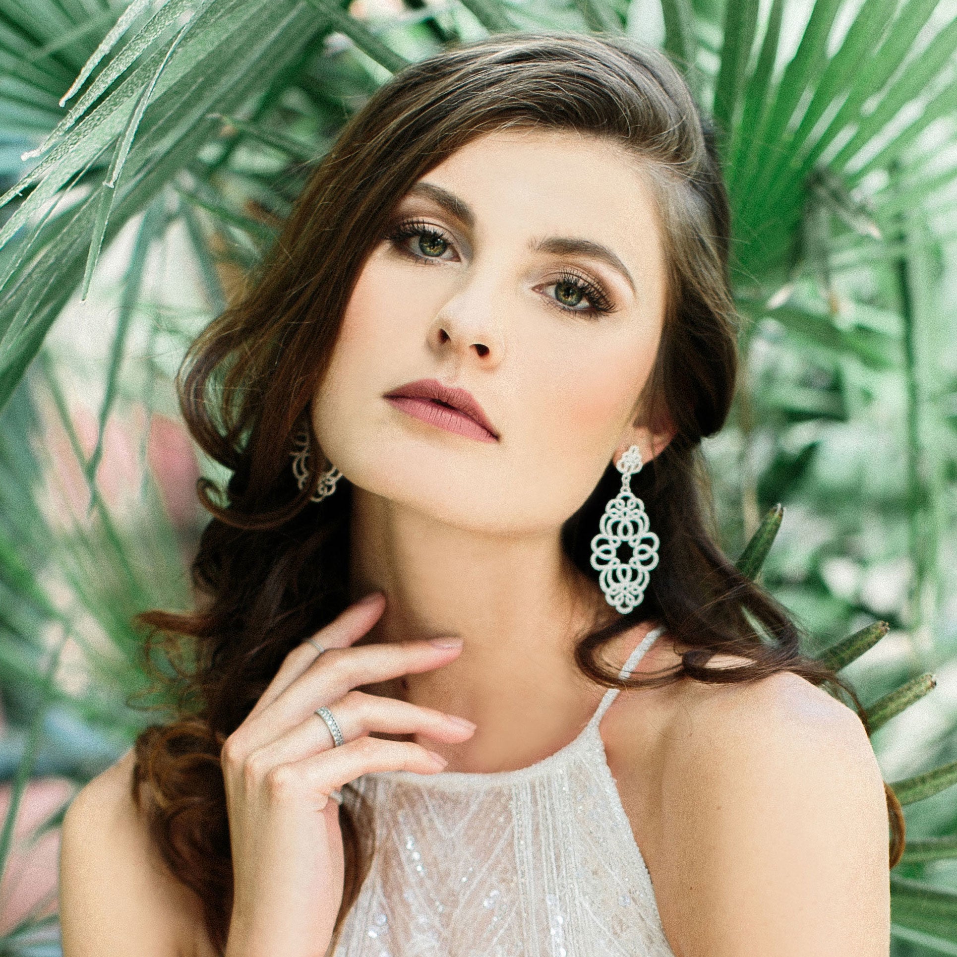 Pendant earrings "Medea" in silver, goldplated