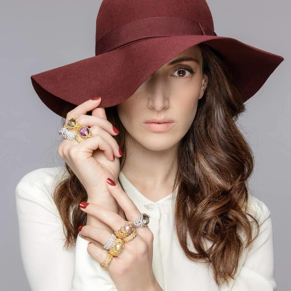 Ring "Bordure" in Roségold mit Brillanten
