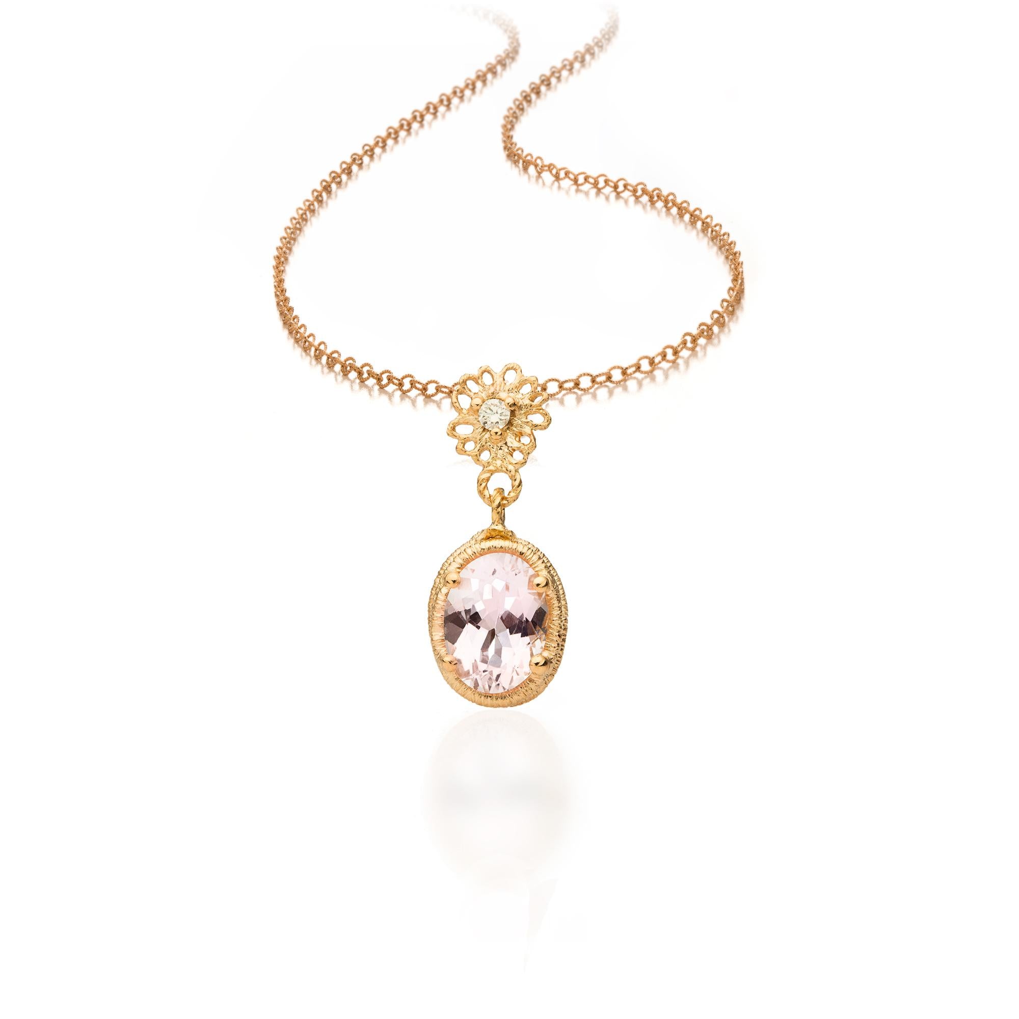 Collier "Theresa" in Roségold mit Morganit und Brillanten