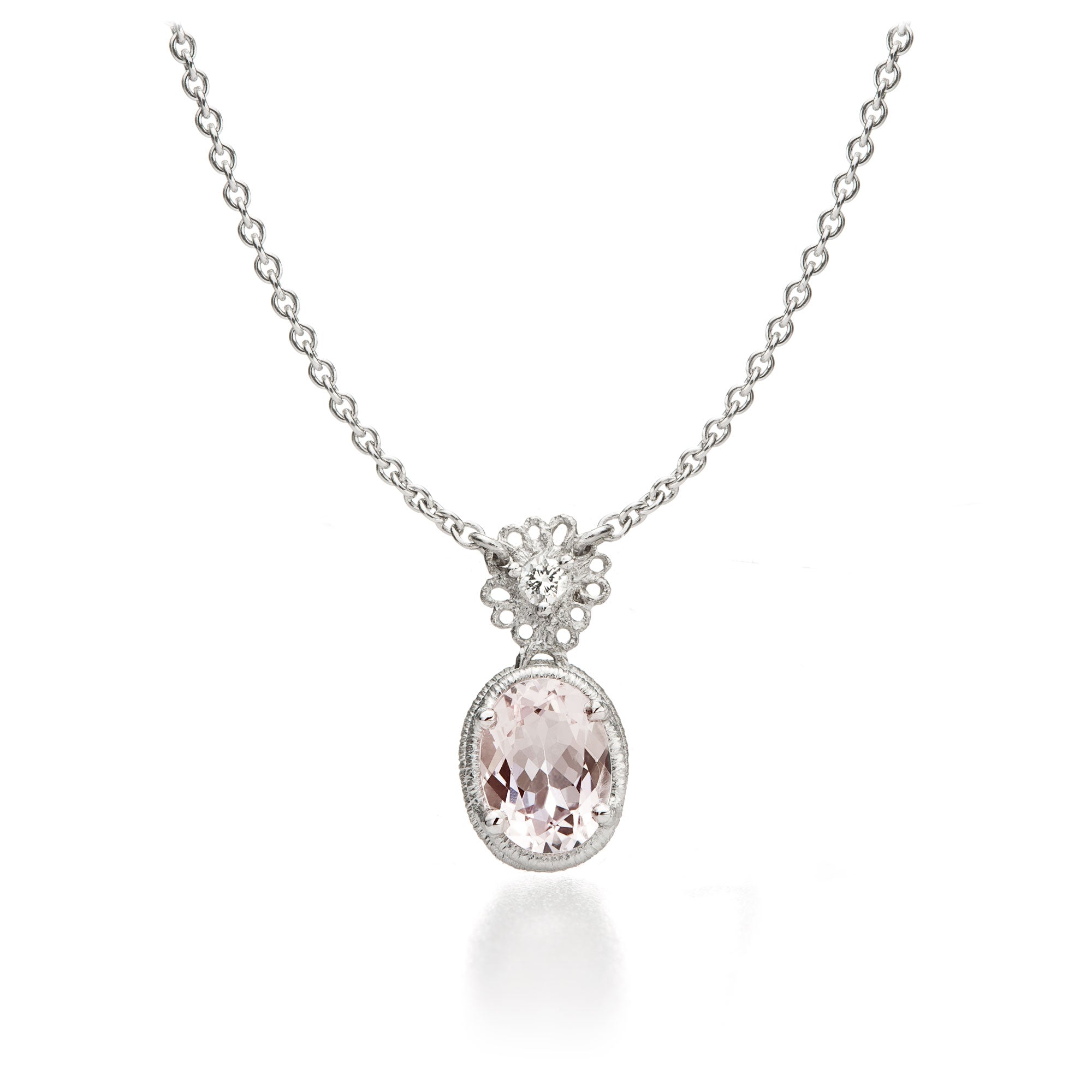 Collier "Theresa" in Weißgold mit Morganit und Brillanten