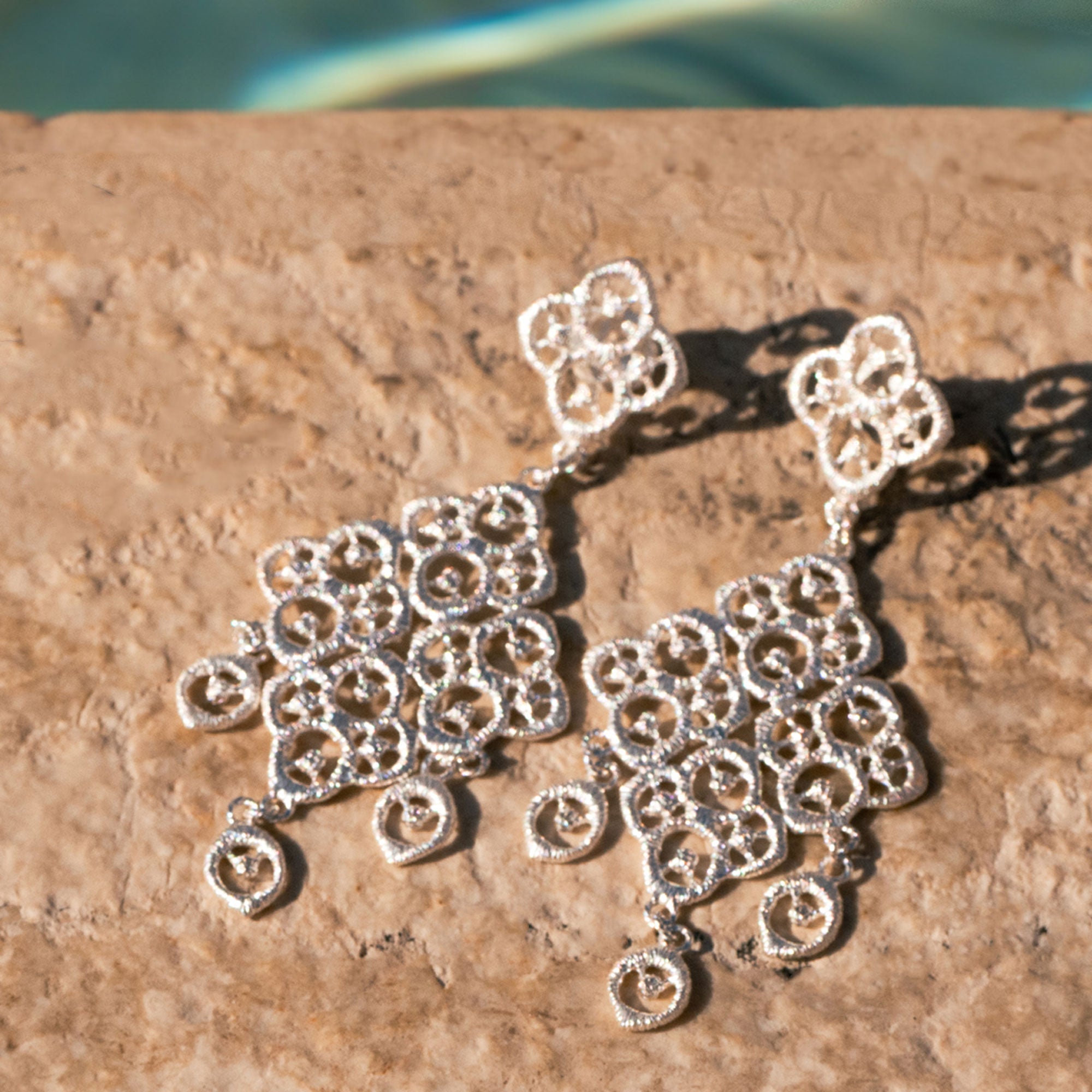 Chandelier-Earrings "Chiara" in silver