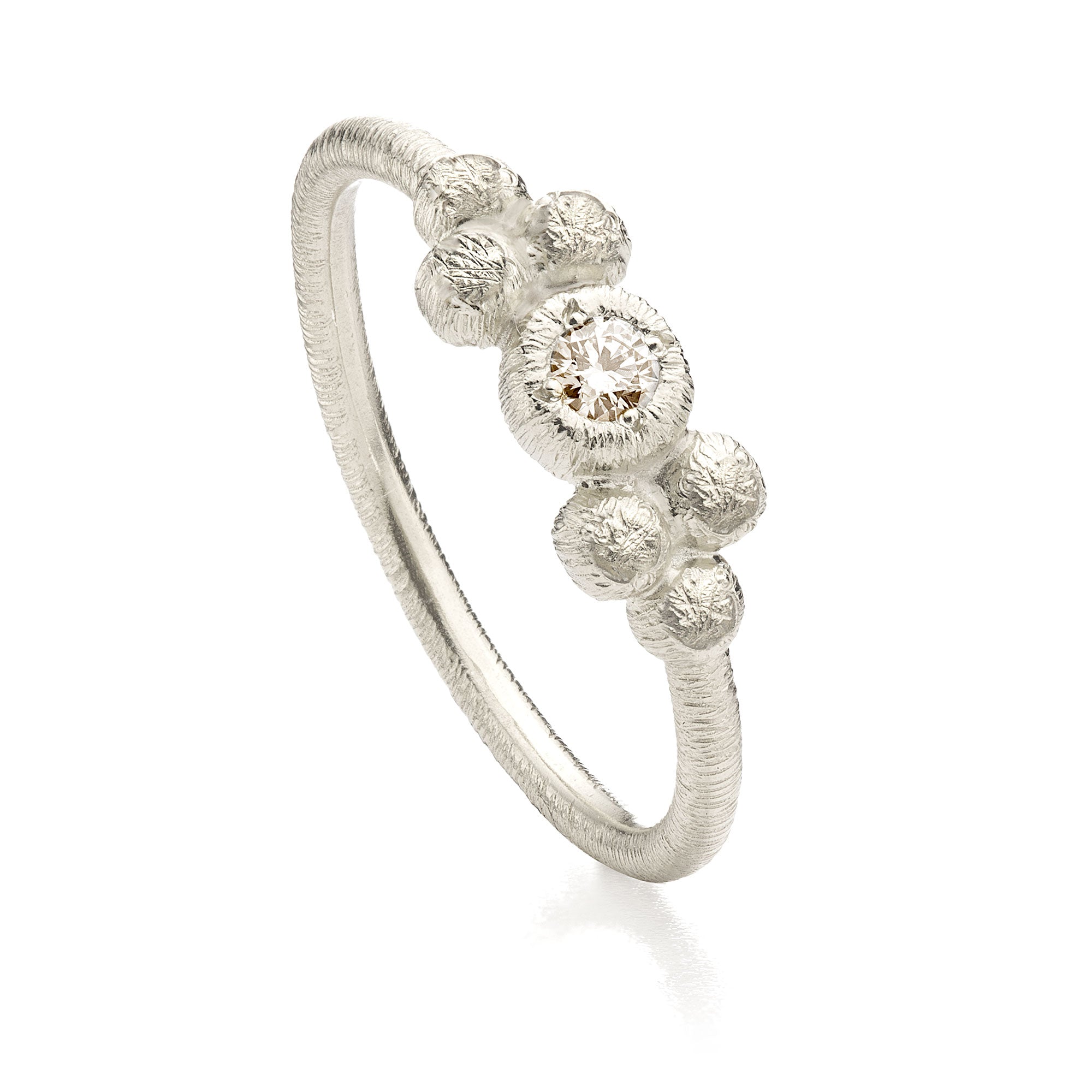 Ring "Kassiopeia" in silver with brilliant-cut diamond