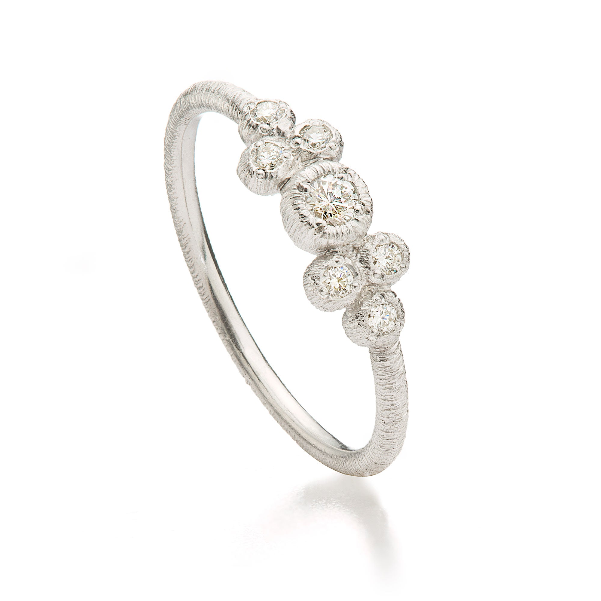 Ring "Kassiopeia" in silver with 7 brilliant-cut diamonds