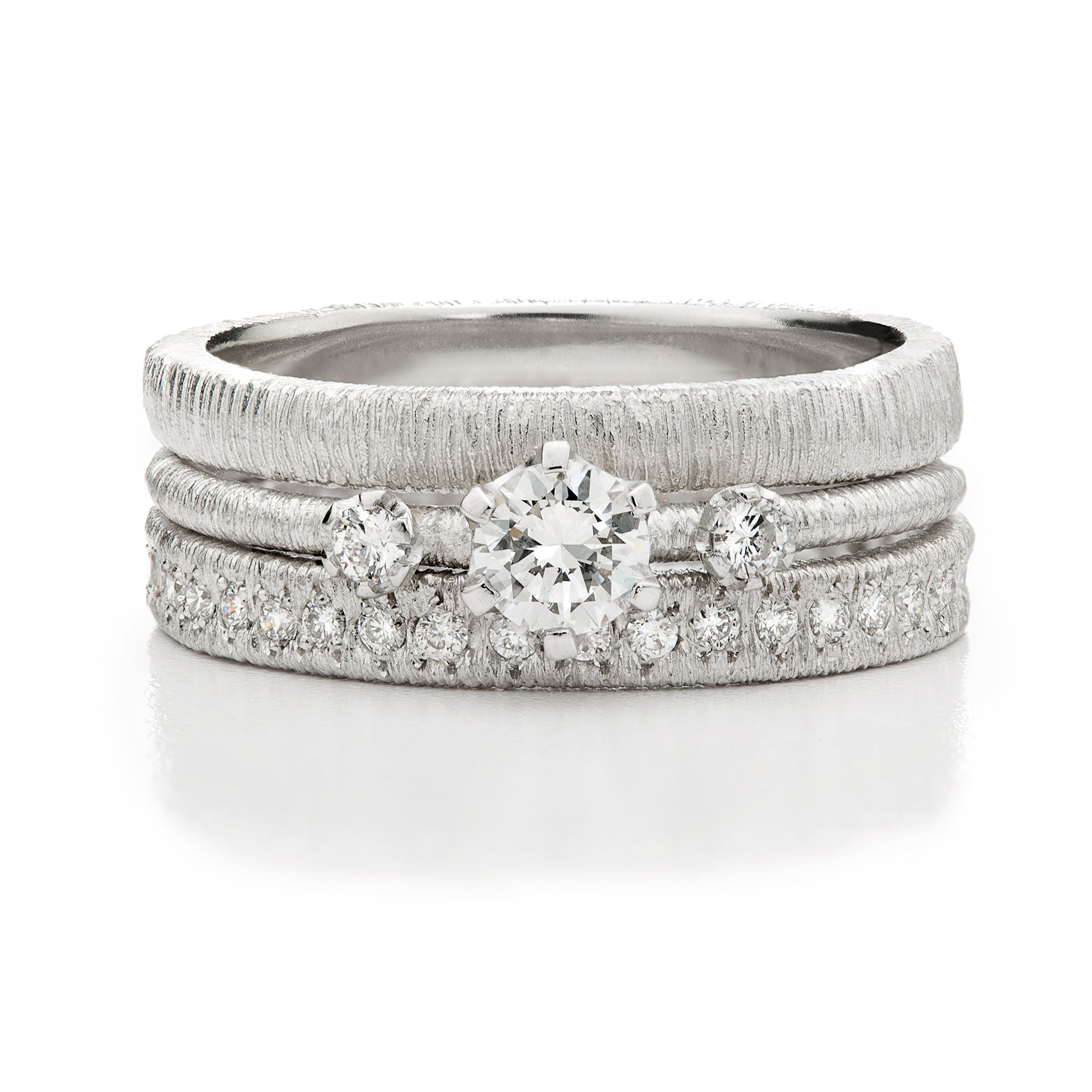 Ring "Aimée" in white gold with 3 white diamonds 0.22ct