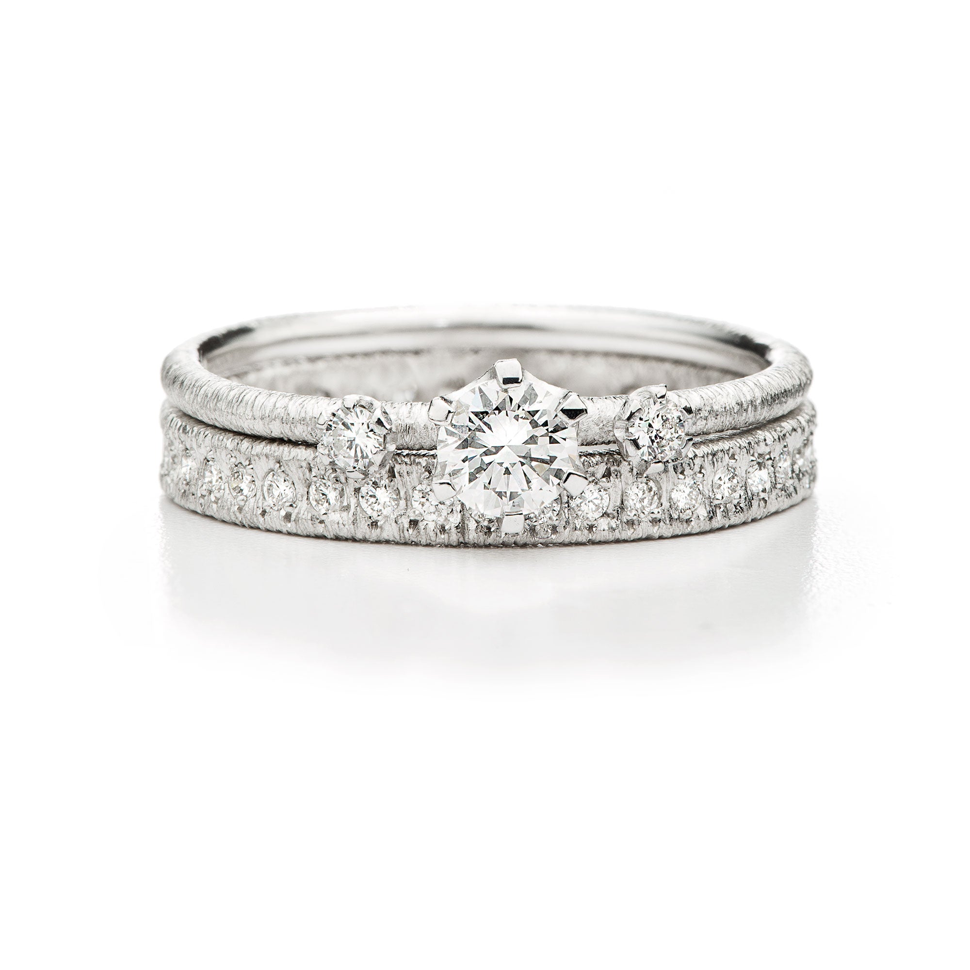 Ring "Aimée" in white gold with 3 white diamonds 0.22ct