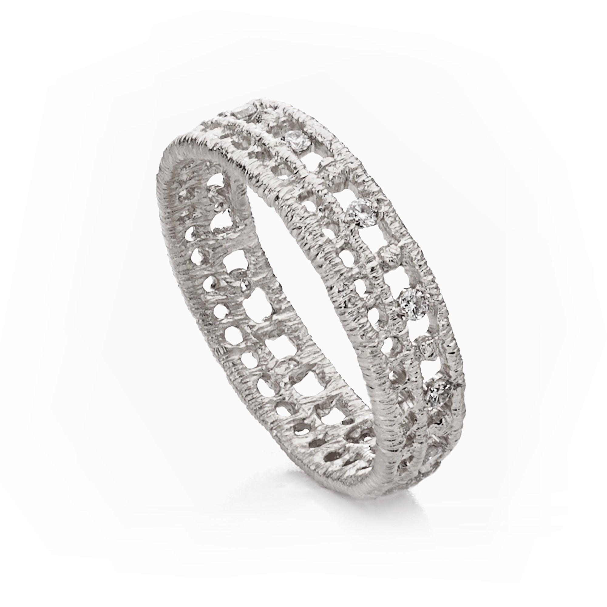 Ring "Othello" in Weißgold mit Brillanten