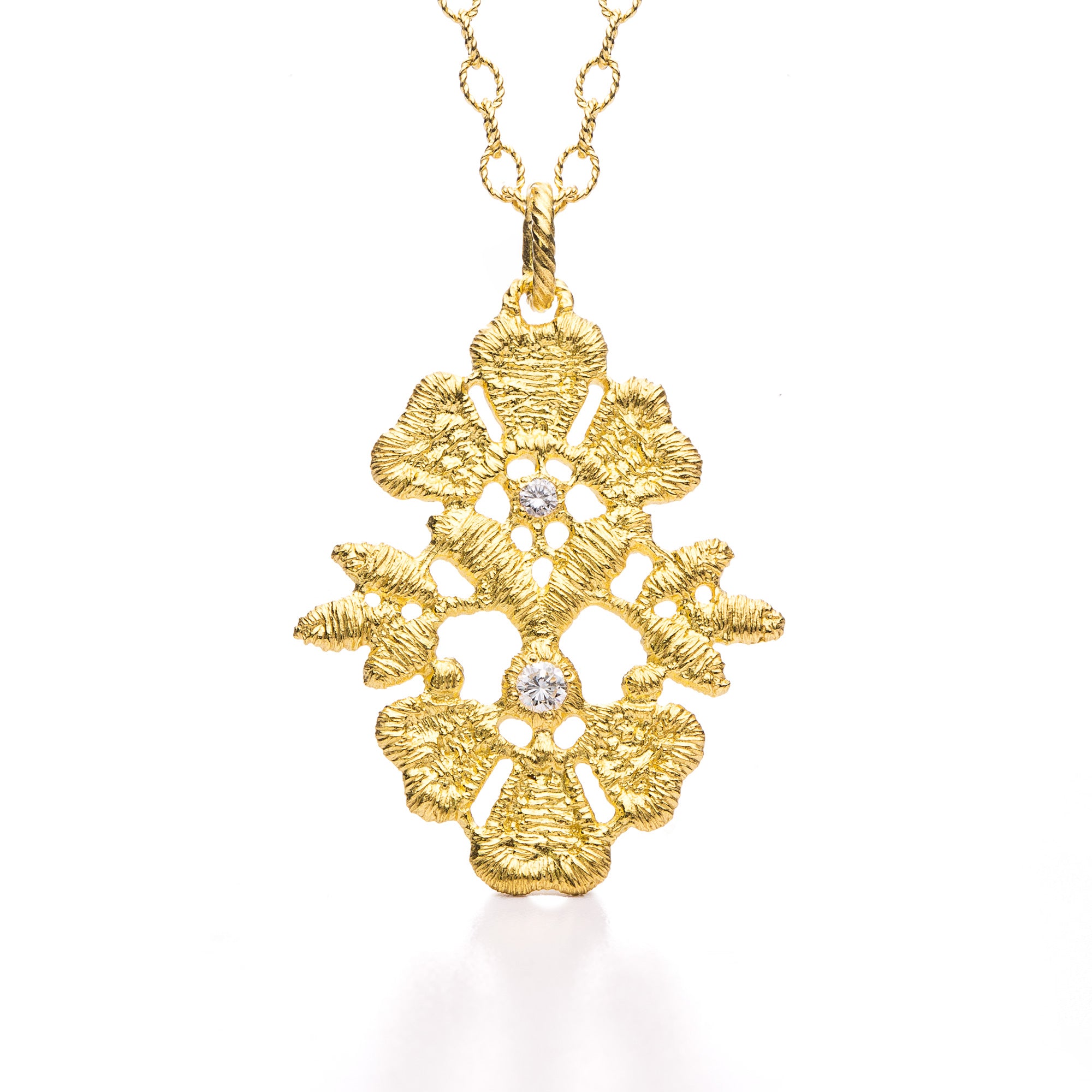 Anhänger "Flower Garden" in Gelbgold mit Brillanten