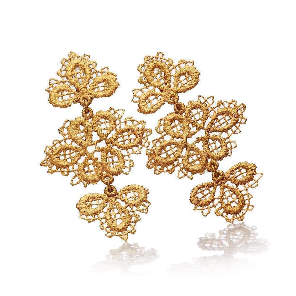 Pendant earrings "Merchants Daughter“ in yellow gold