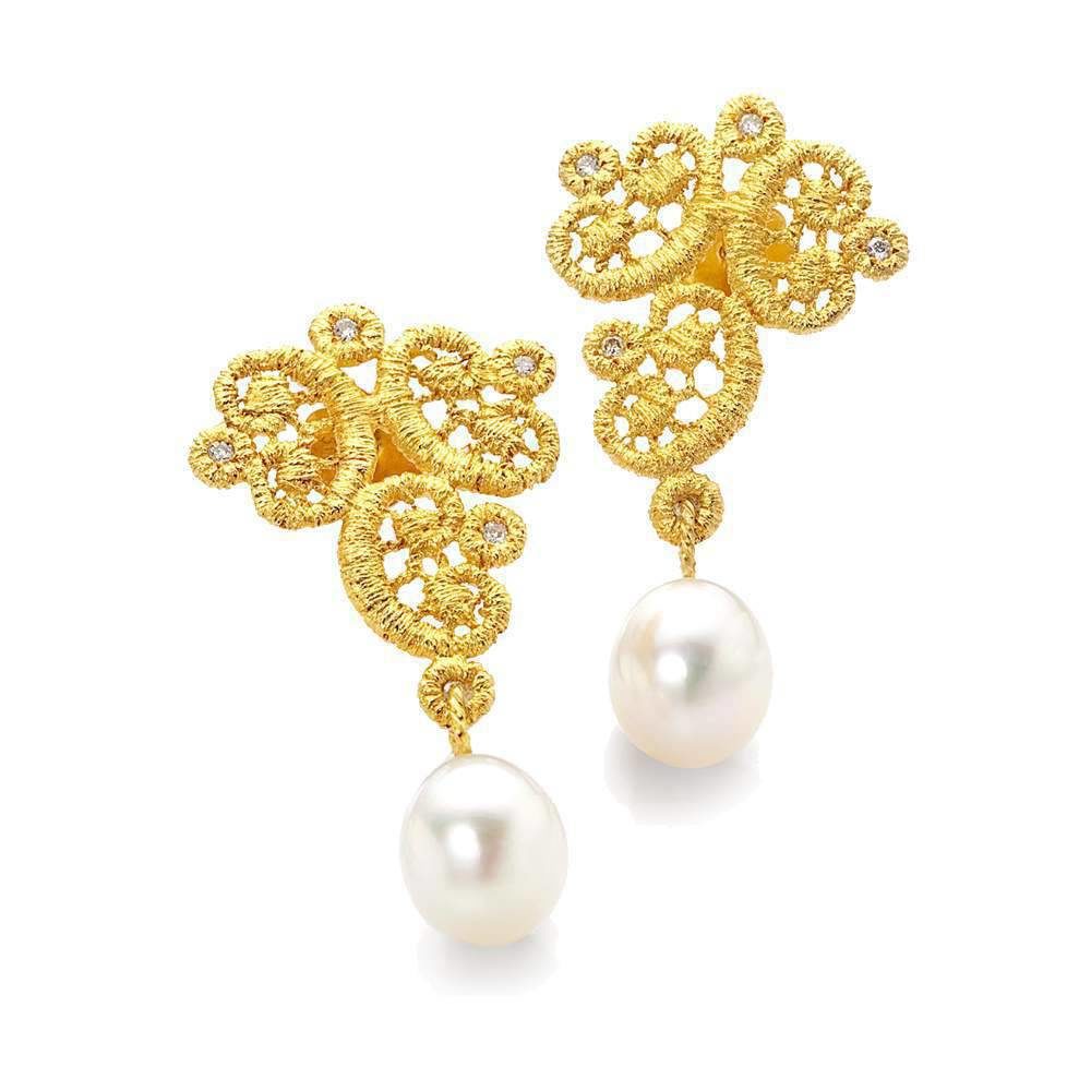 Ohrstecker "Figaro" in Gelbgold mit Brillanten