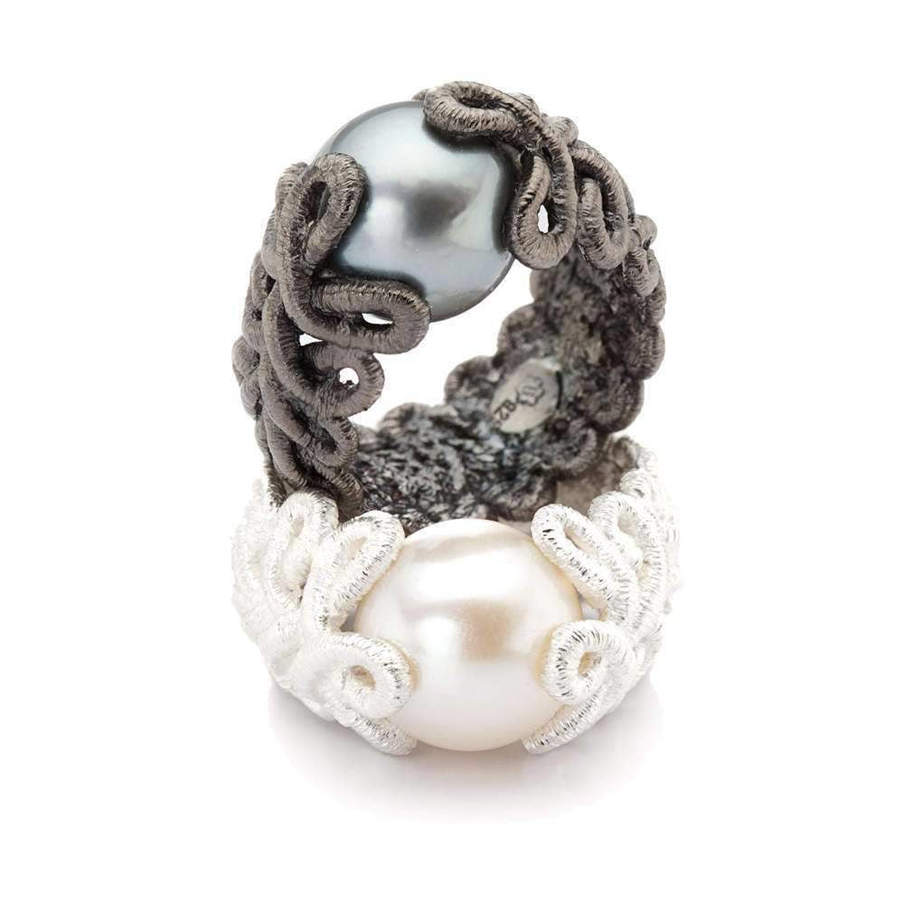 Ring "Pique Dame" in Silber schwarzrhodiniert