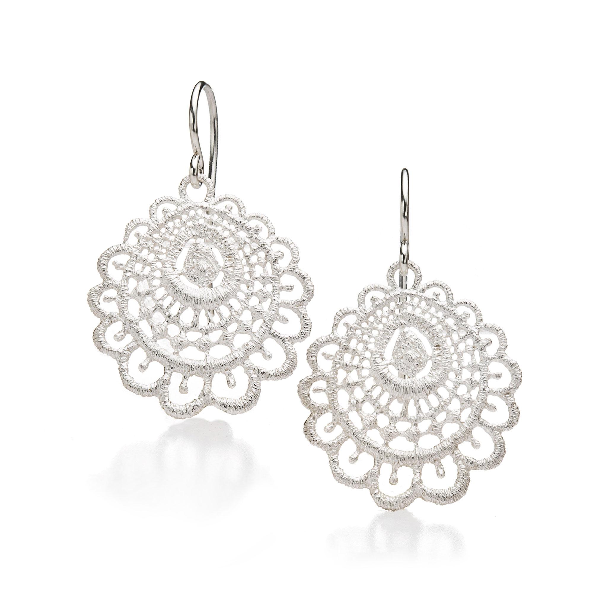 Pendant earrings "Arati" in silver