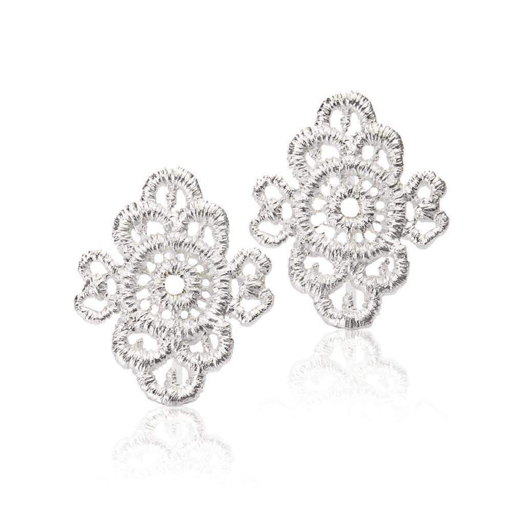 Brautschmuck Ohrstecker "Piccolo Turandot" in Silber. Exklusiver Spitzenschmuck, Hochzeitsschmuck für den schönsten Tag des Lebens.