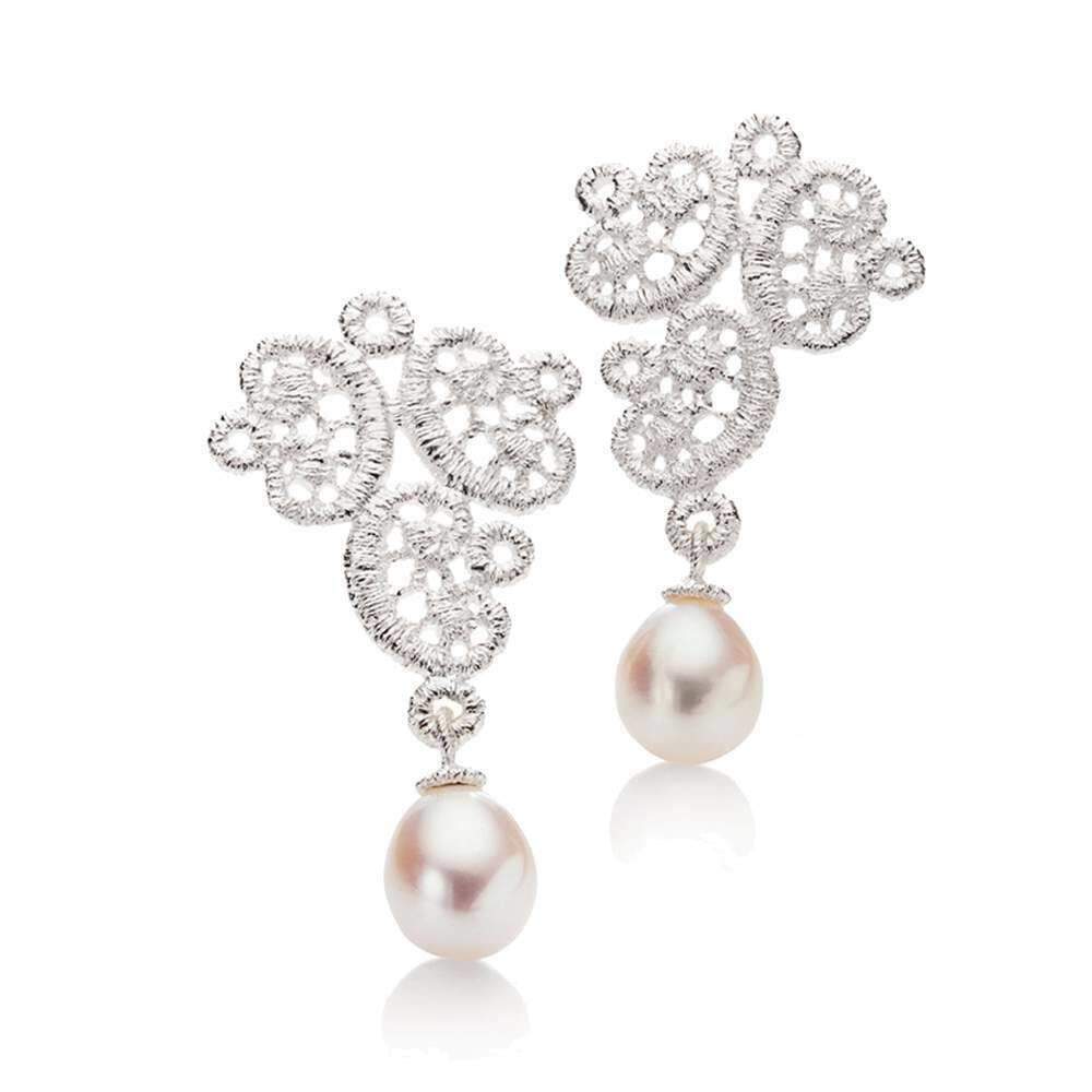 Brautschmuck Ohrringe "Figaro" in Silber. Exklusiver Spitzenschmuck, Hochzeitsschmuck für den schönsten Tag des Lebens.