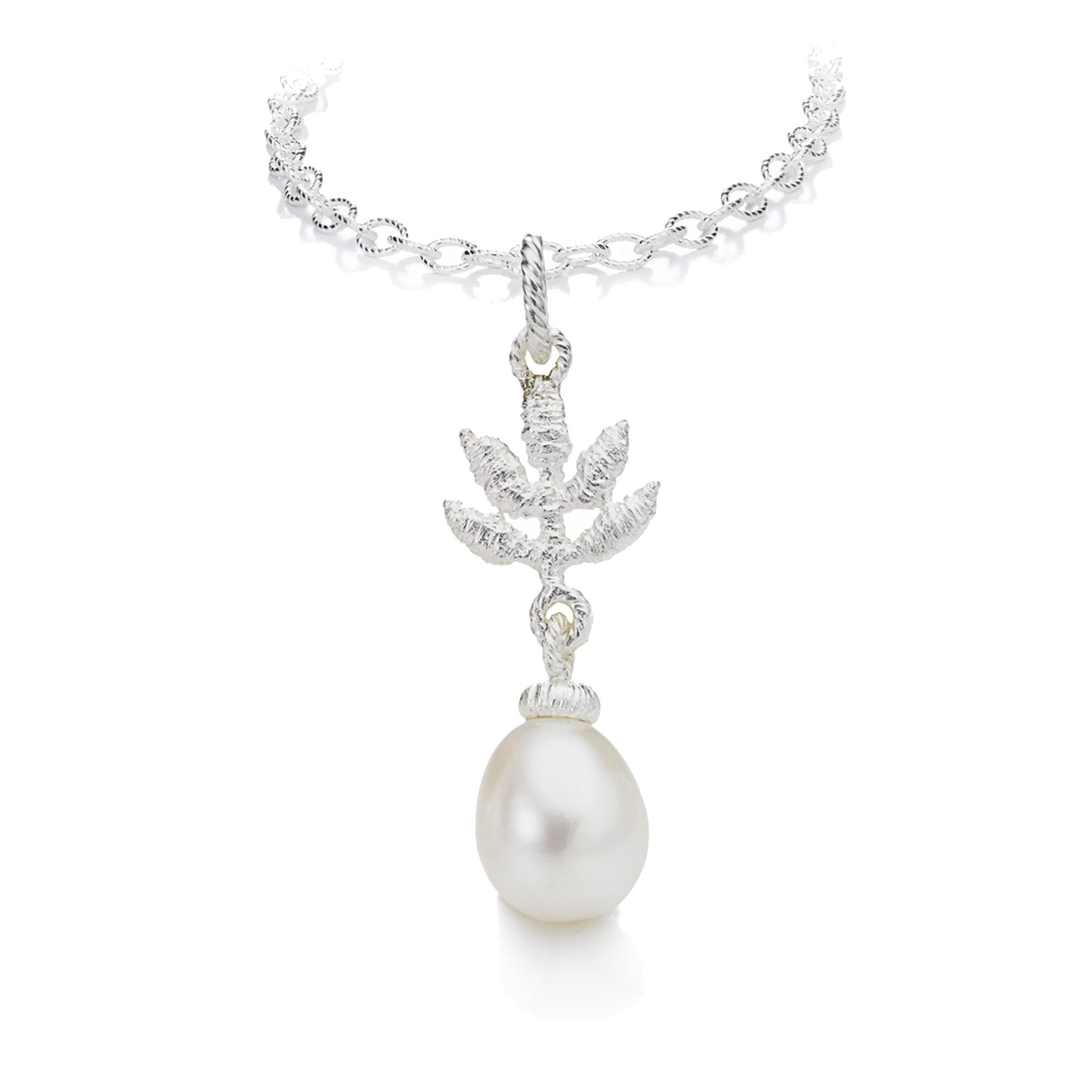 Brautschmuck Anhänger "Marilu Pearl" in Silber. Exklusiver Spitzenschmuck für die perfekte Hochzeit.